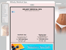 Tablet Screenshot of miladyspa.com